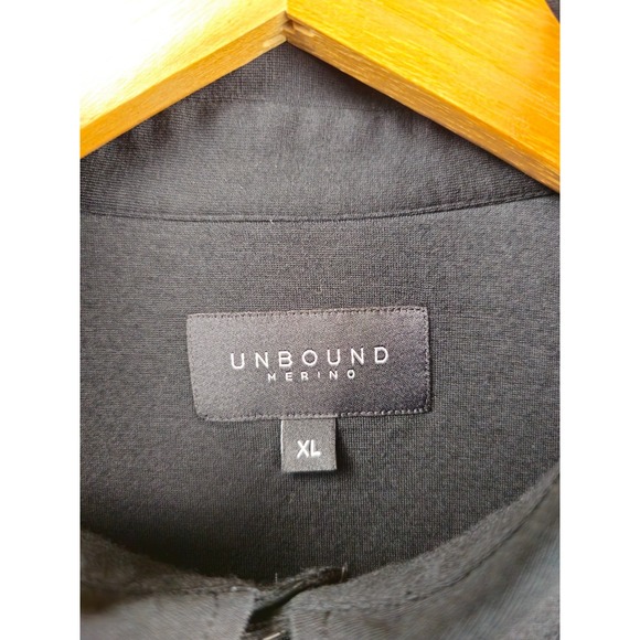 Unbound Merino Long Sleeve Black Button Up Shirt Men's Size XL Merino Wool - Picture 4 of 7